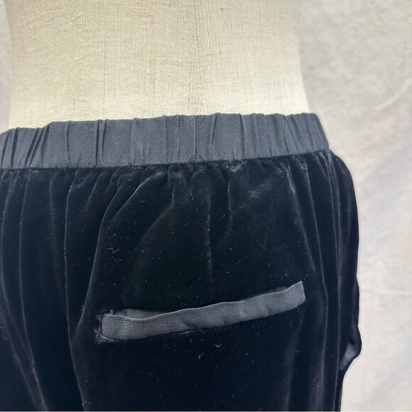 Eileen Fisher Black Crushed Velvet Tapered Ankle Pants Size Small Rayon/Silk - Picture 5 of 14